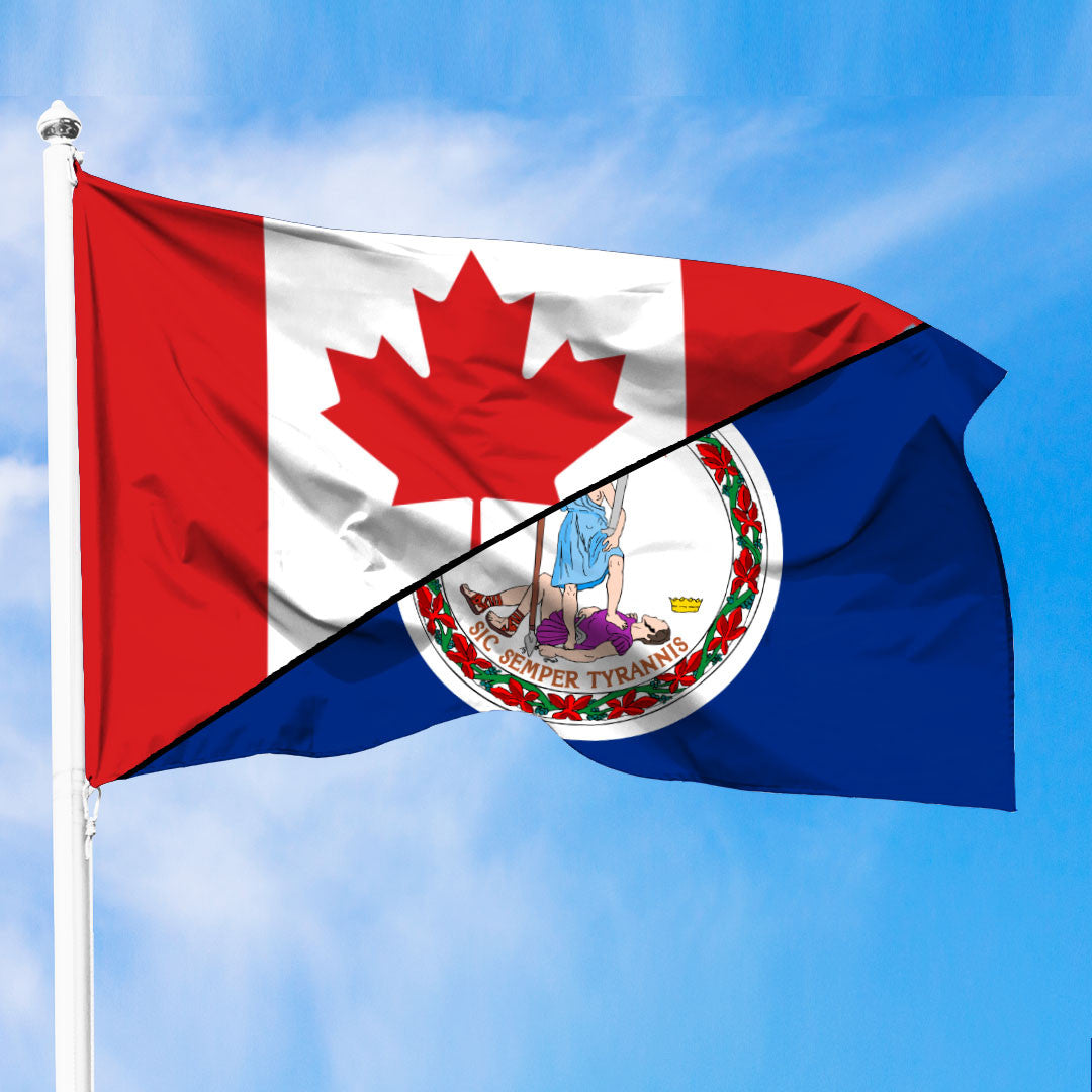 Commonwealth Of Virginia Flag With Canada Flag