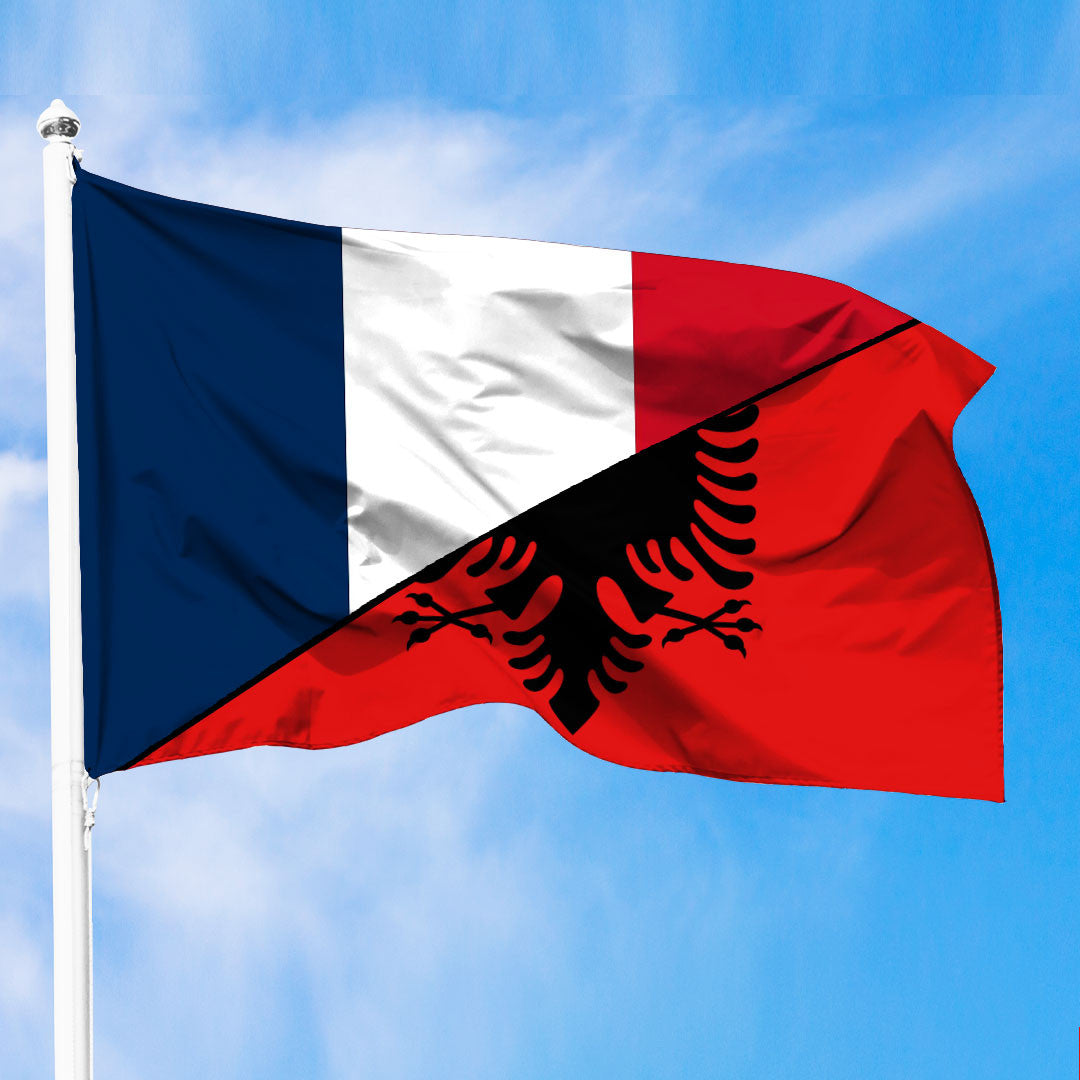 Albania Flag With France Flag