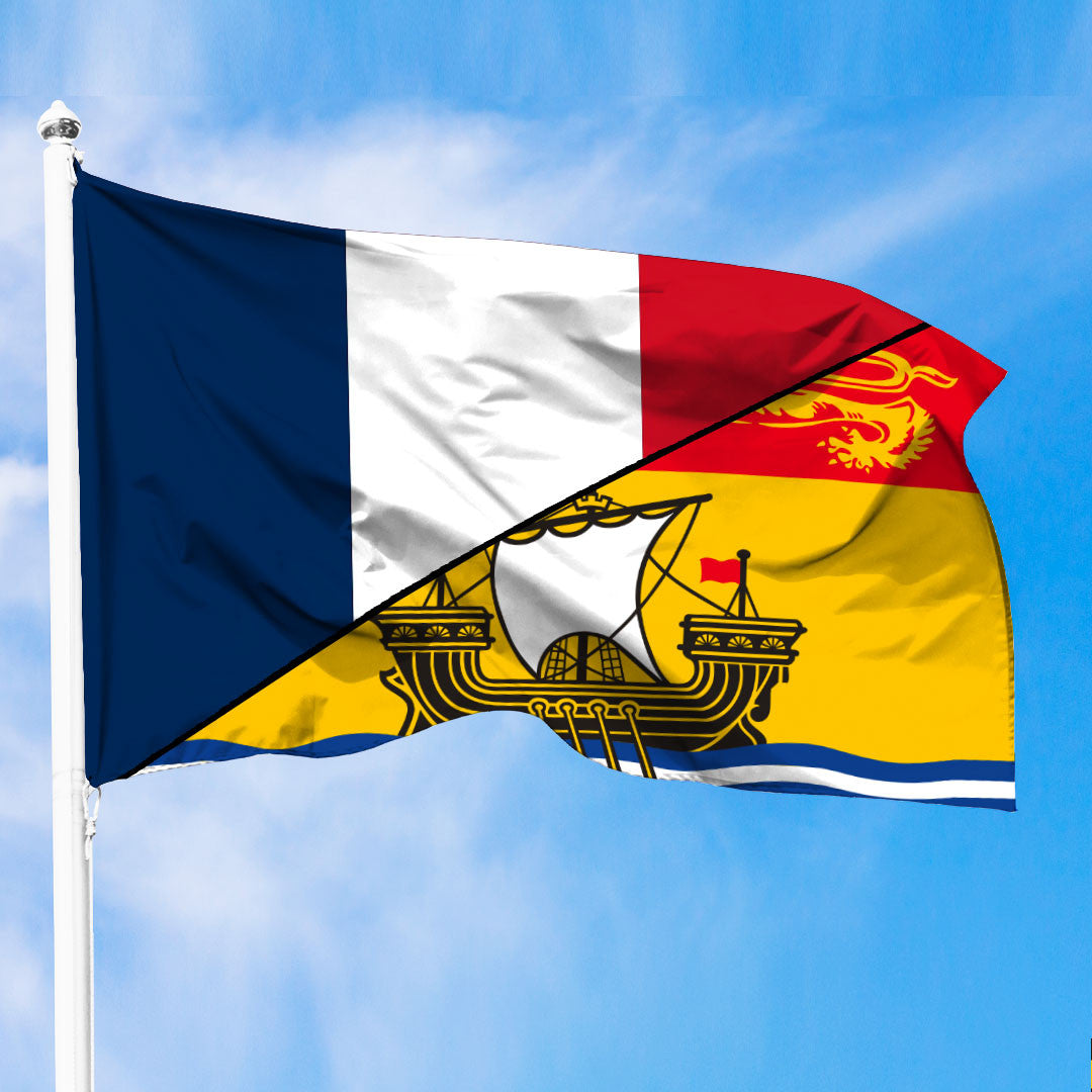 Canada Flag Of New Brunswick Flag With France Flag