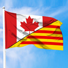 Catalonia Estelada Blava Flag With Canada Flag