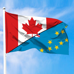 Tuvalu Flag With Canada Flag