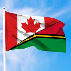 Vanuatu Flag With Canada Flag