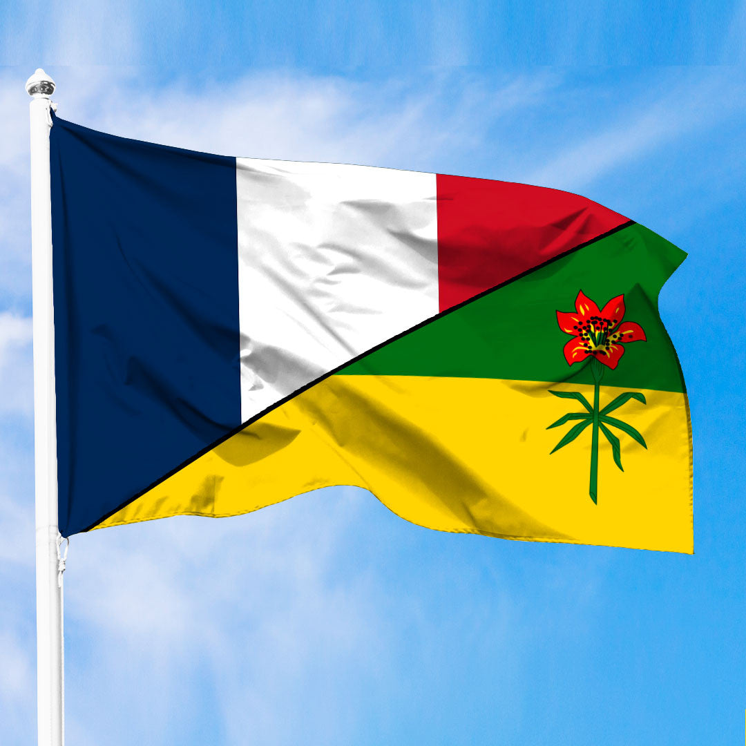 Canada Flag Of Saskatchewan Flag With France Flag