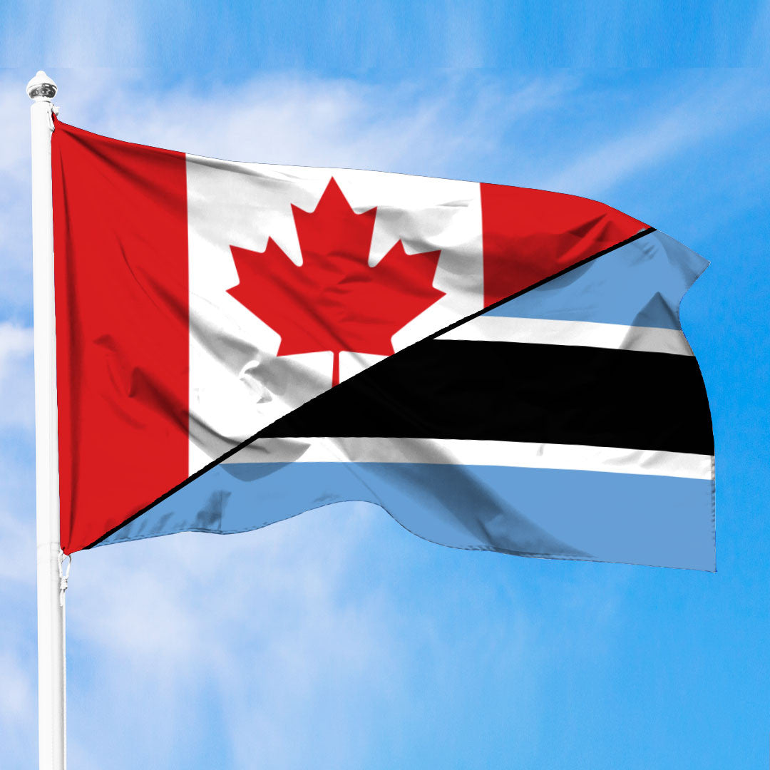 Botswana Flag With Canada Flag