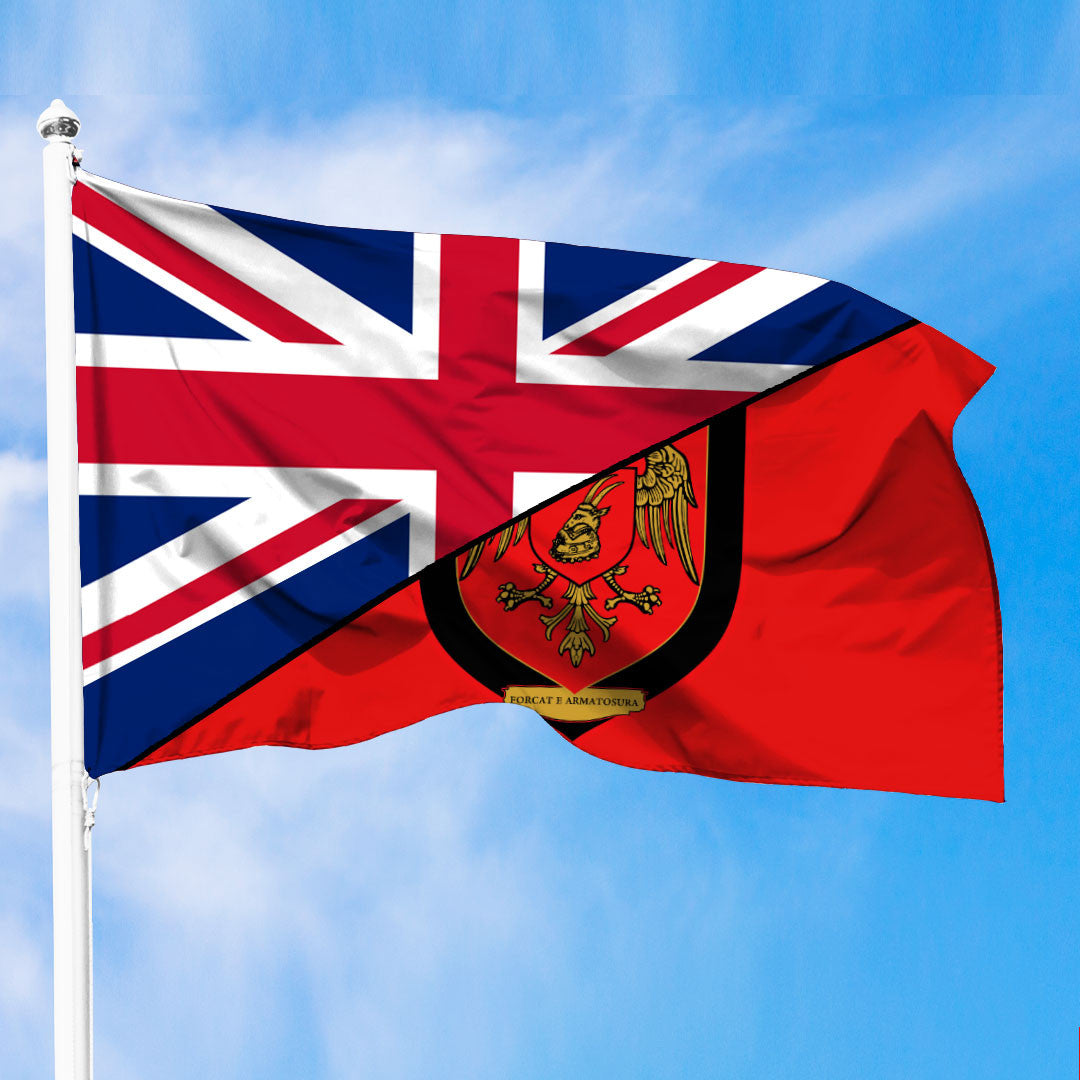 Albania Albanian Armed Forces Flag With United Kingdom Flag