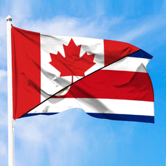 Costa Rica Flag With Canada Flag