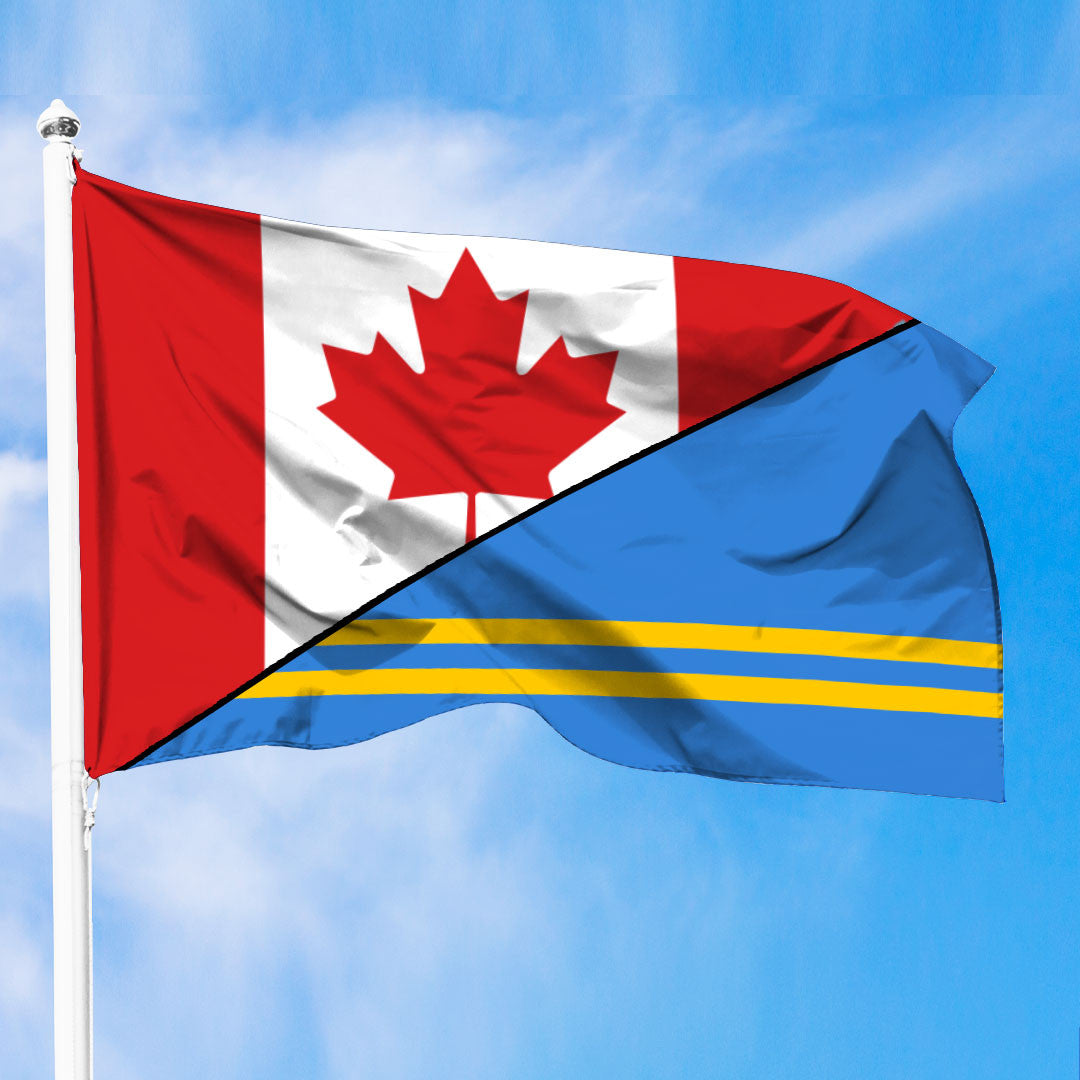 Aruba Flag With Canada Flag