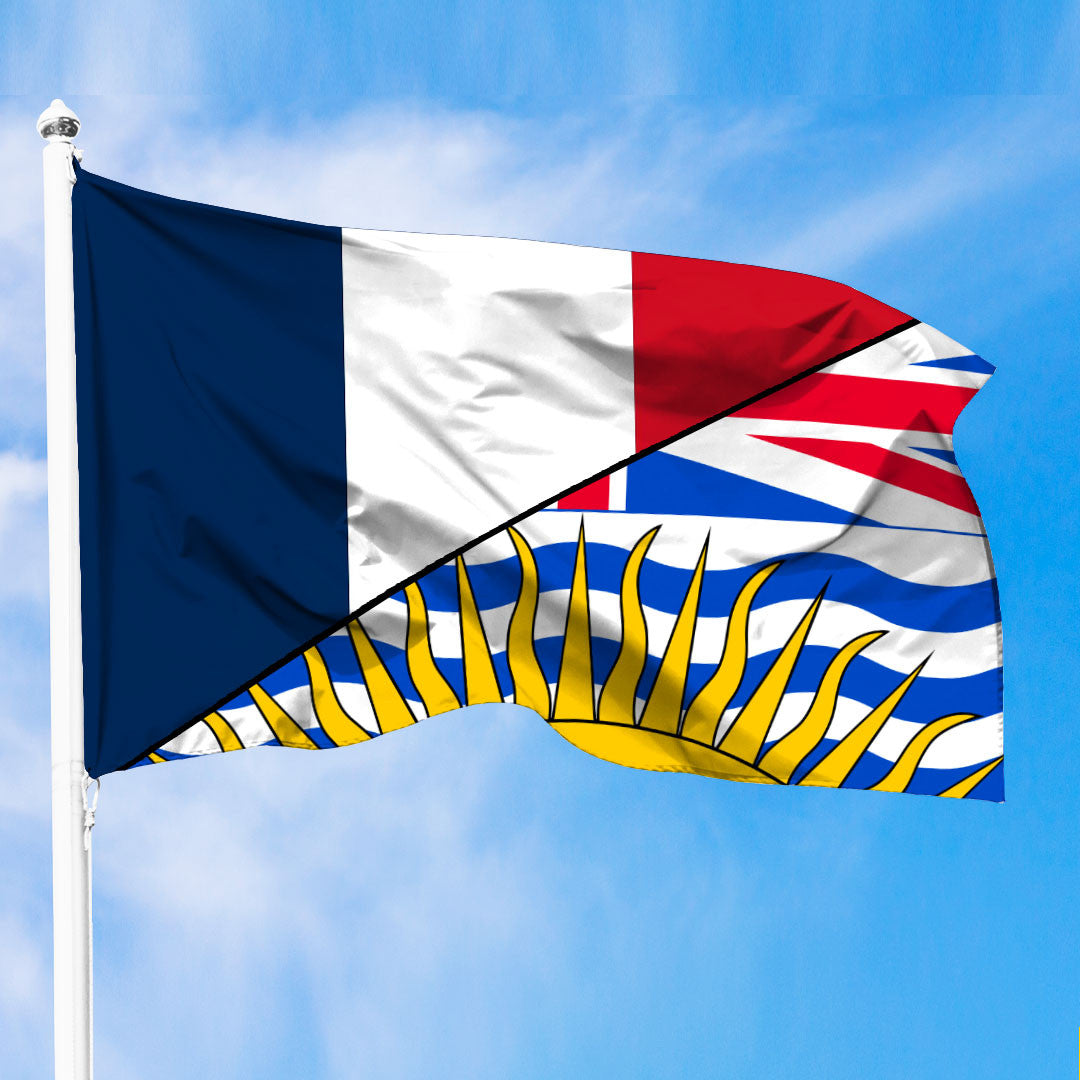 Canada Flag Of British Columbia Flag With France Flag