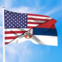 Serbia Flag With American Flag