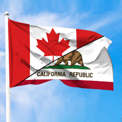 California Flag With Canada Flag