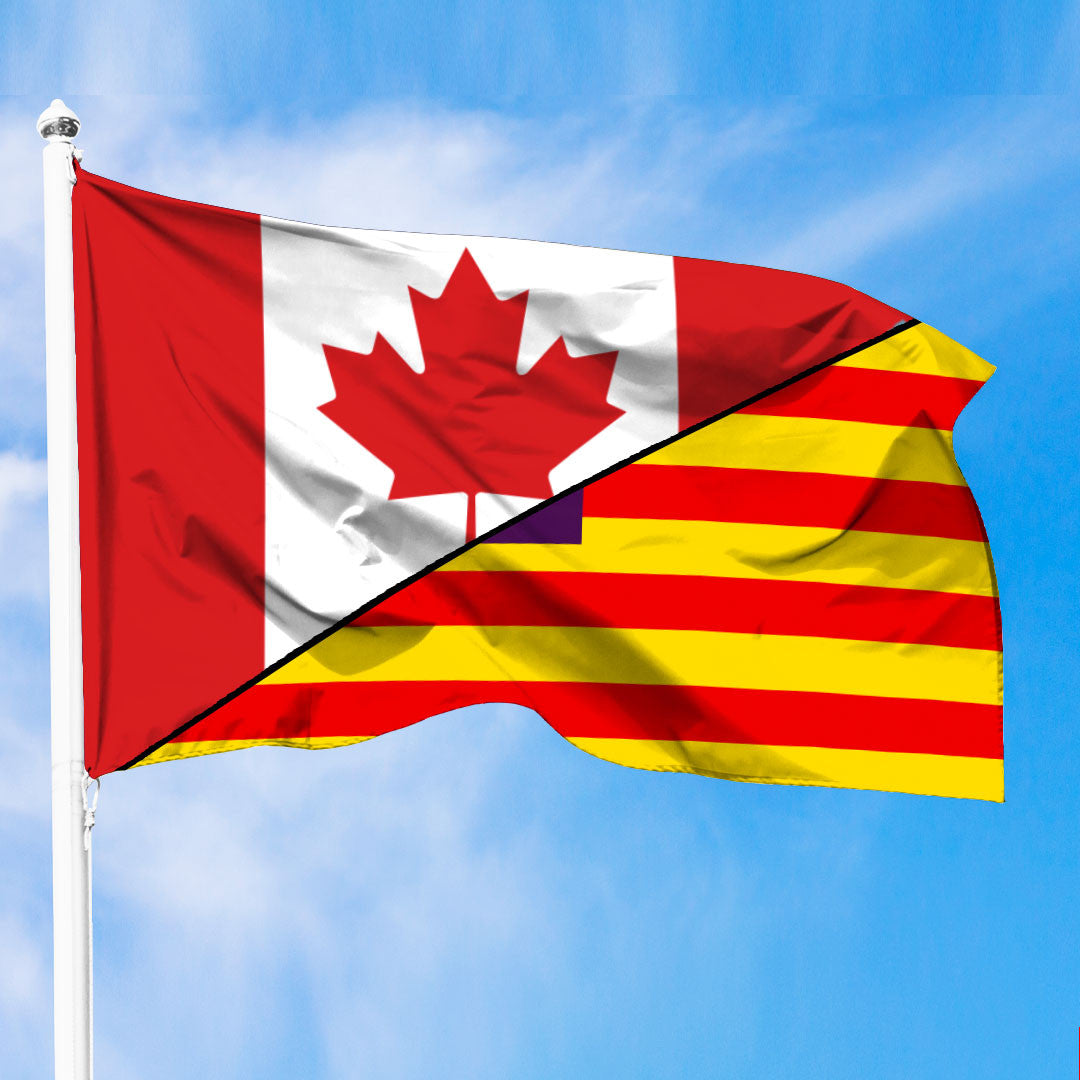 Balearics Flag With Canada Flag