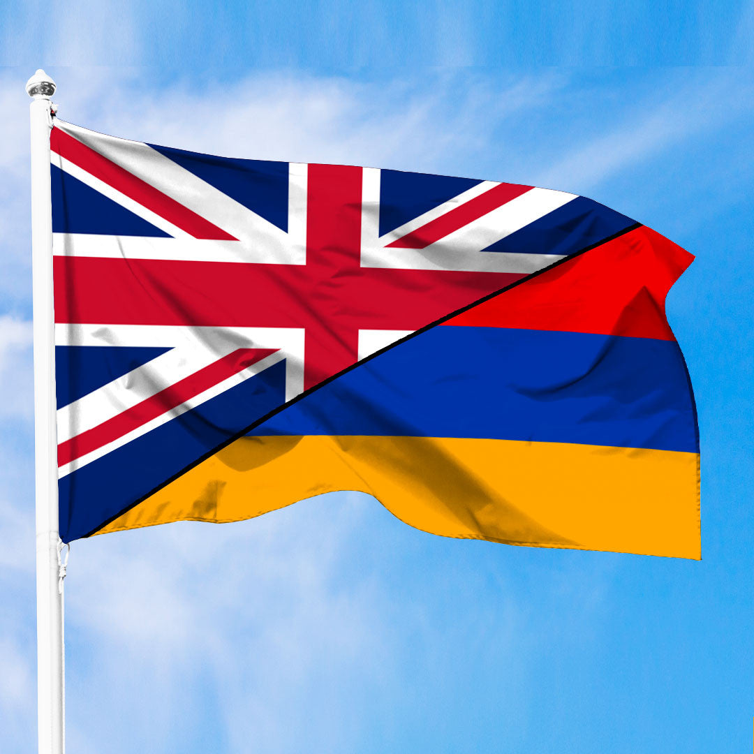 Armenia Flag With United Kingdom Flag