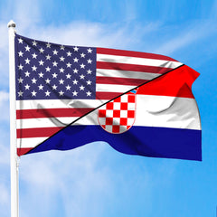 Croatia Flag With American Flag