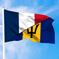 Barbados Flag With France Flag