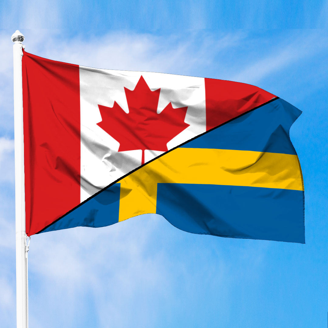 Sweden Flag With Canada Flag