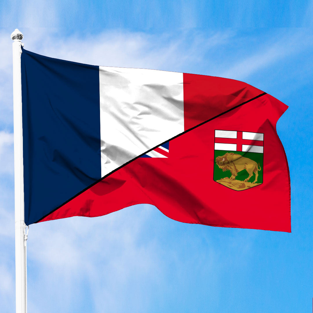 Canada Flag Of Manitoba Flag With France Flag