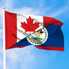 Belize Flag With Canada Flag