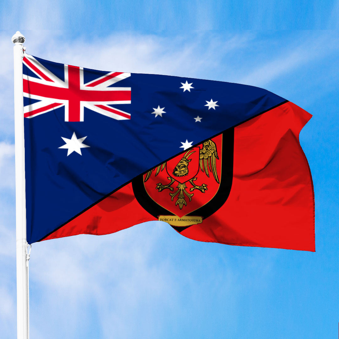 Albania Albanian Armed Forces Flag With Australia Flag