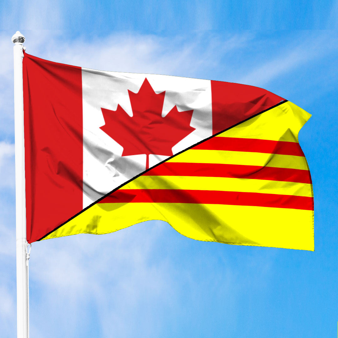 South Vietnam Flag With Canada Flag