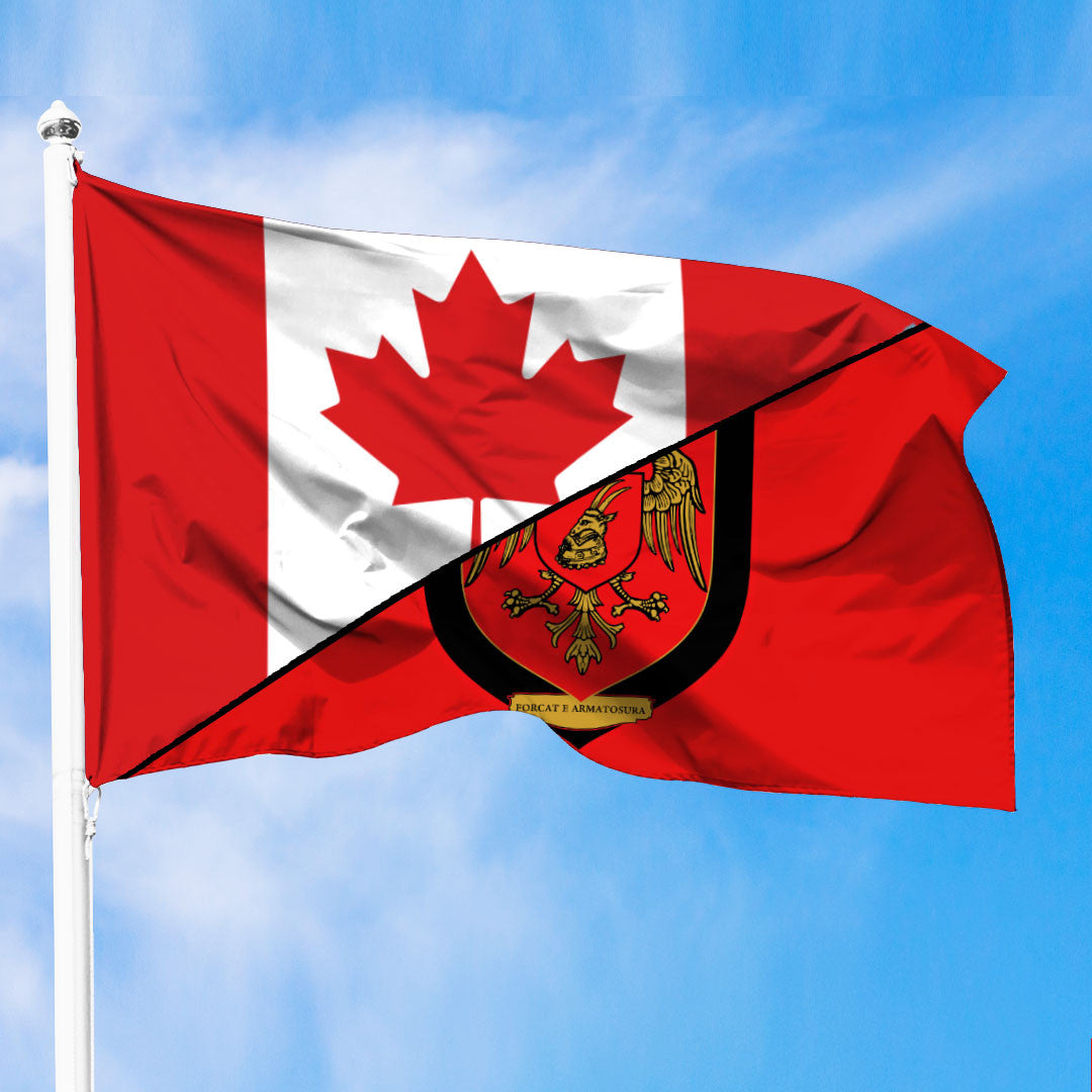 Albania Albanian Armed Forces Flag With Canada Flag