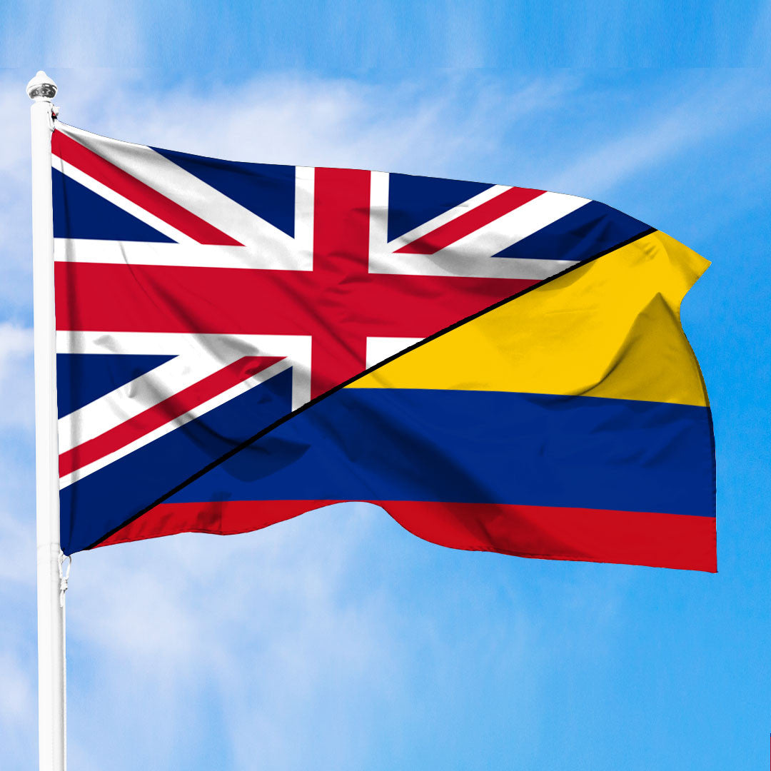 Colombia Flag With United Kingdom Flag