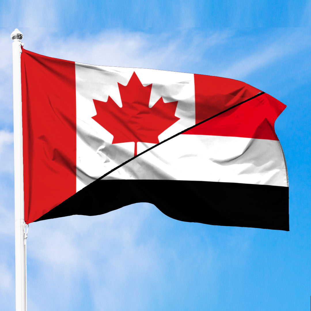 Yemen Flag With Canada Flag