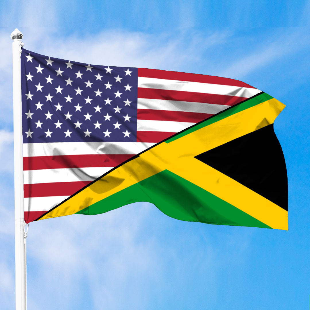 Flag Jamaica Flag With American Flag