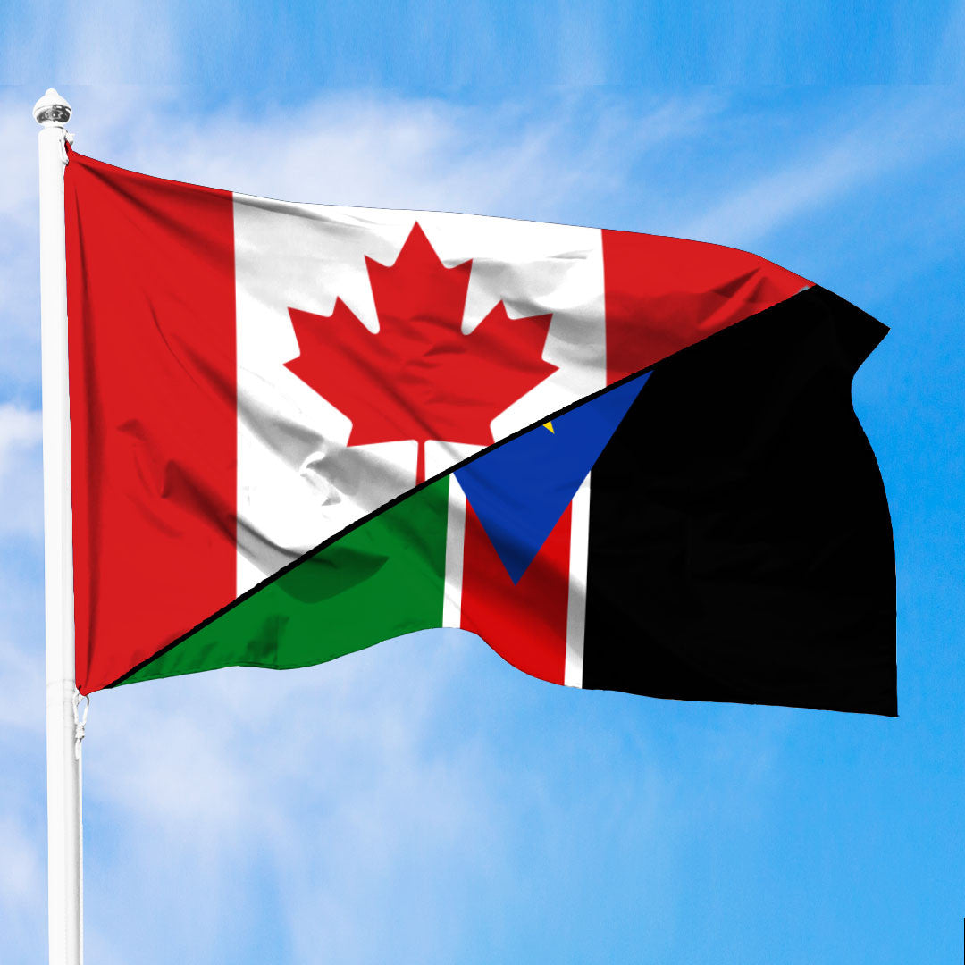 South Sudan Flag With Canada Flag