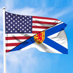 Canada Flag Of Nova Scotia Flag With American Flag