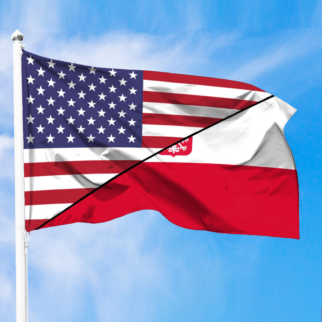 Poland Flag With American Flag