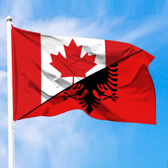 Albania Flag With Canada Flag