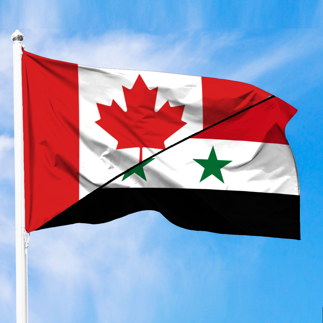 Syria Flag With Canada Flag