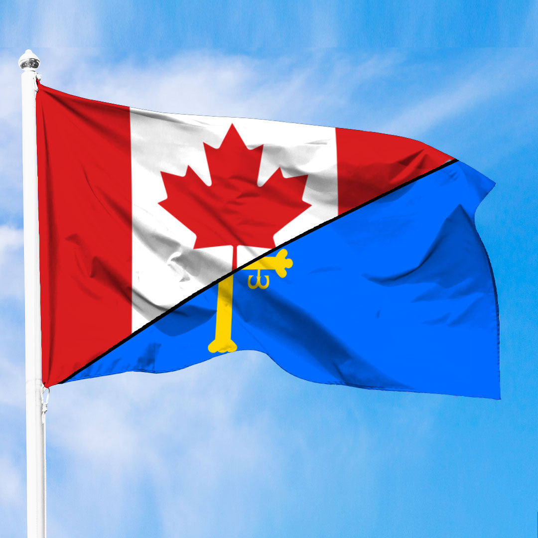 Asturias Flag With Canada Flag