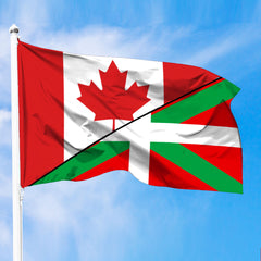 Basque Country Flag With Canada Flag