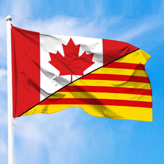 Catalonia Flag With Canada Flag