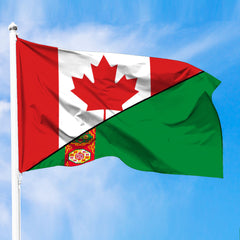 Turkmenistan Flag With Canada Flag