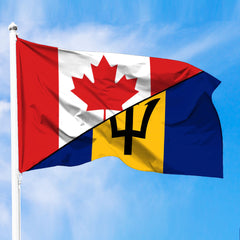 Barbados Flag With Canada Flag