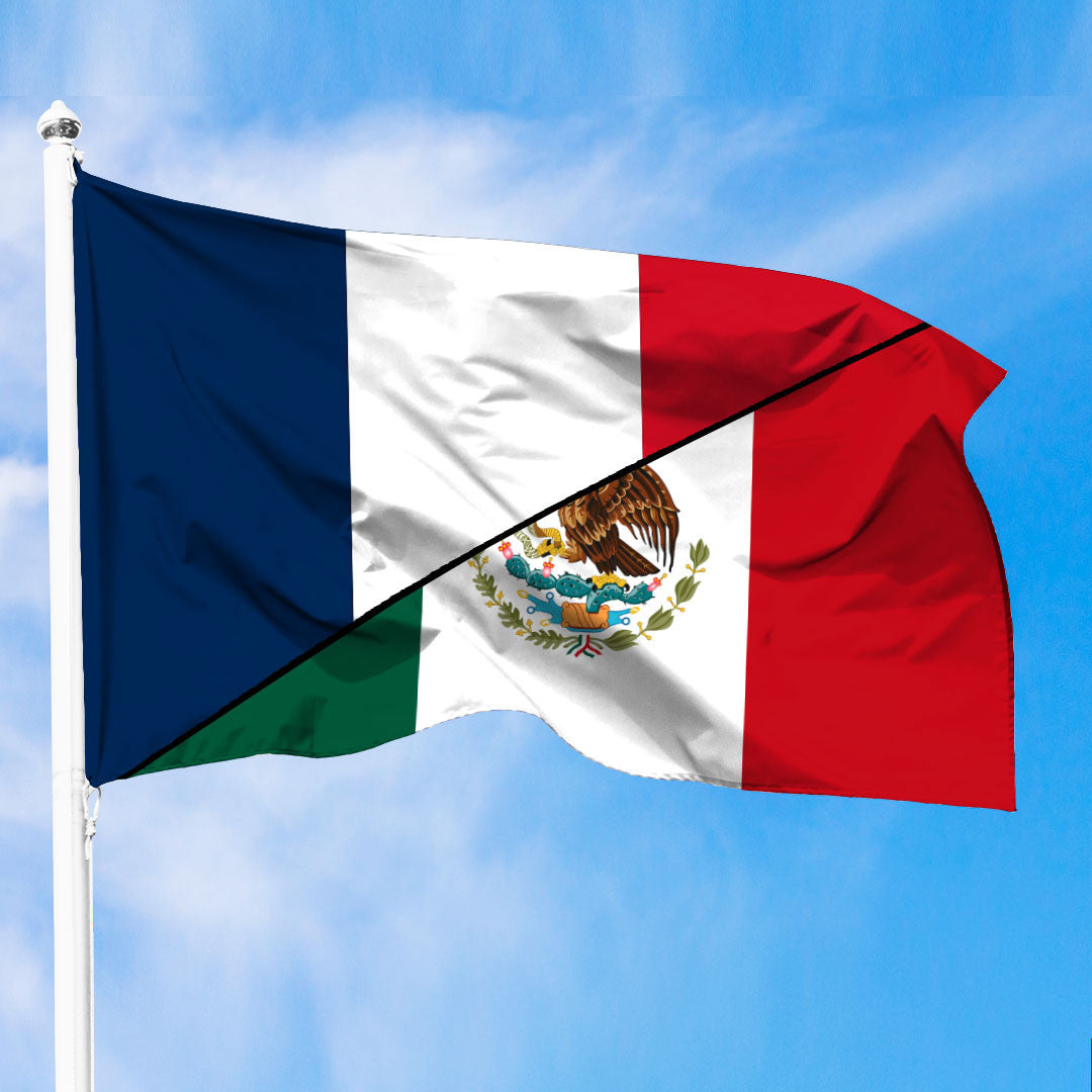 Mexico Flag With France Flag