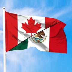 Mexico Flag With Canada Flag