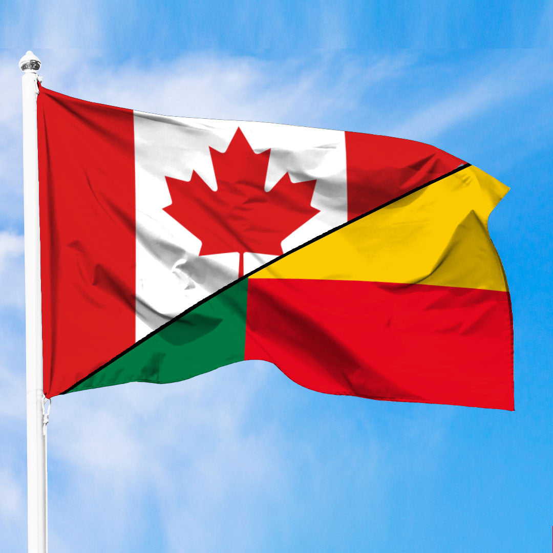 Benin Flag With Canada Flag