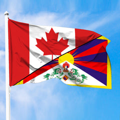 Tibet Flag With Canada Flag