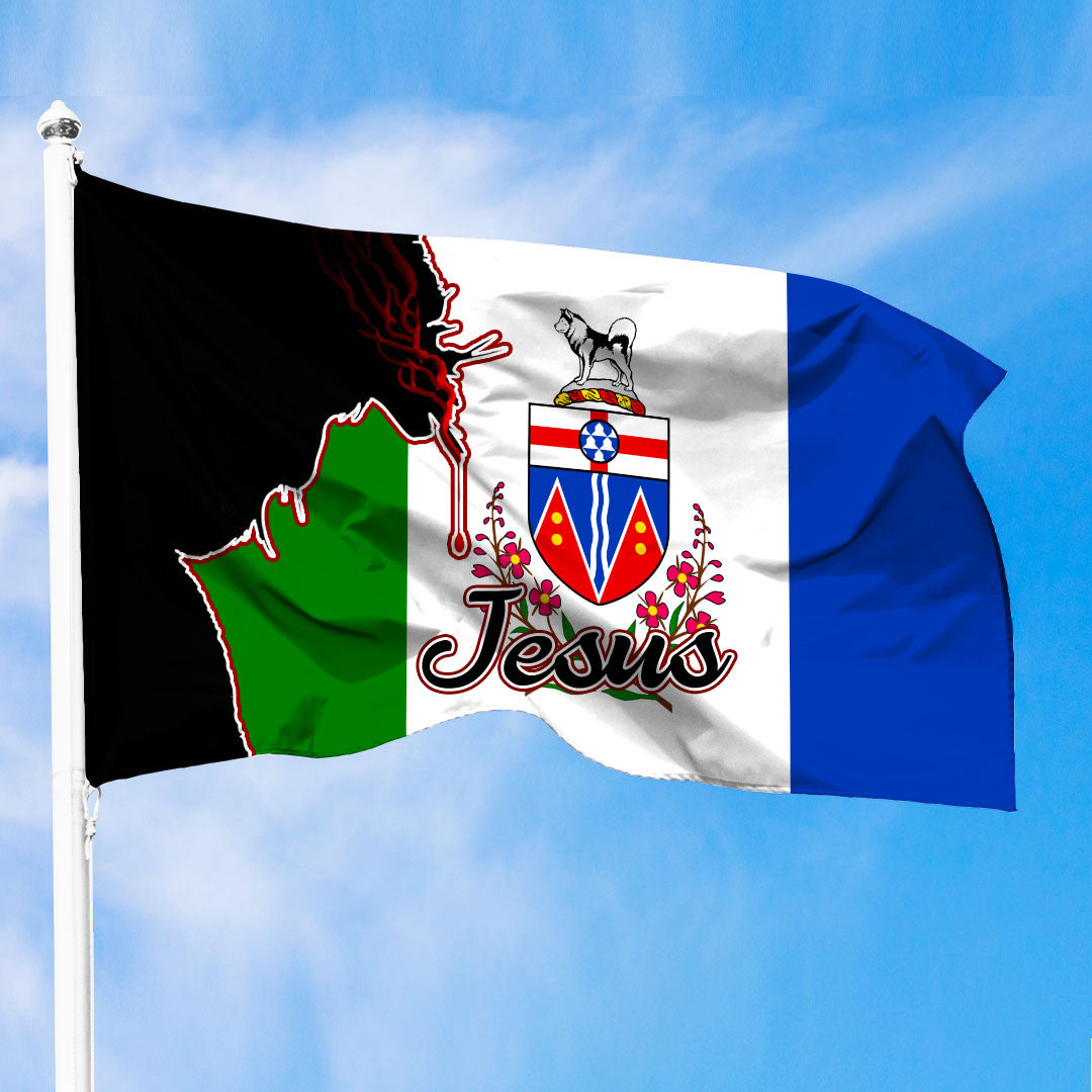 Canada Of Yukon Jesus Premium Flag