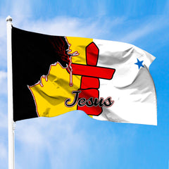 Canada Of Nunavut Jesus Premium Flag