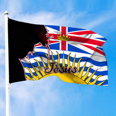 Canada Of British Columbia Jesus Premium Flag