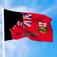 Canada Of Manitoba Jesus Premium Flag