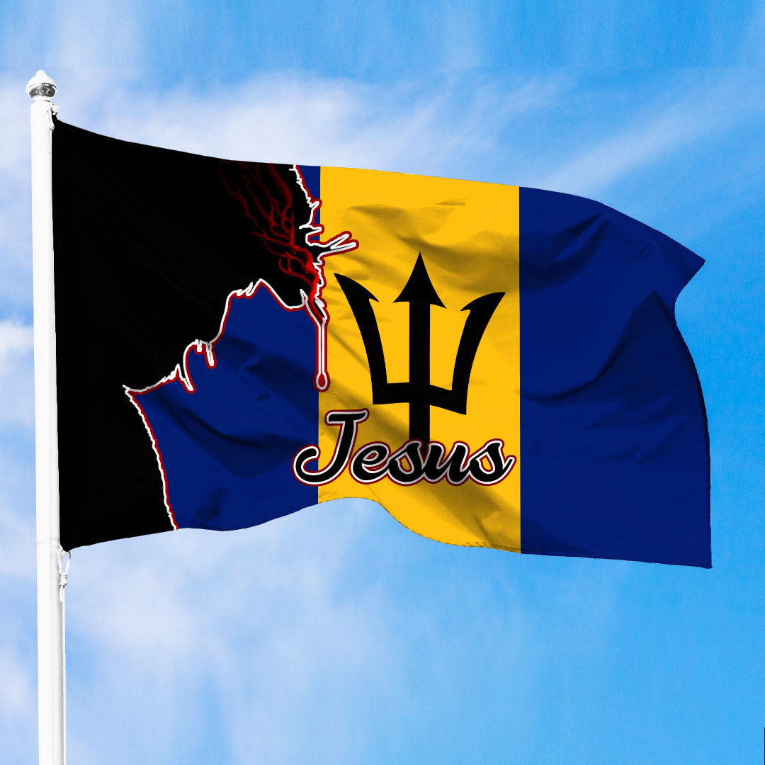 Barbados Jesus Premium Flag