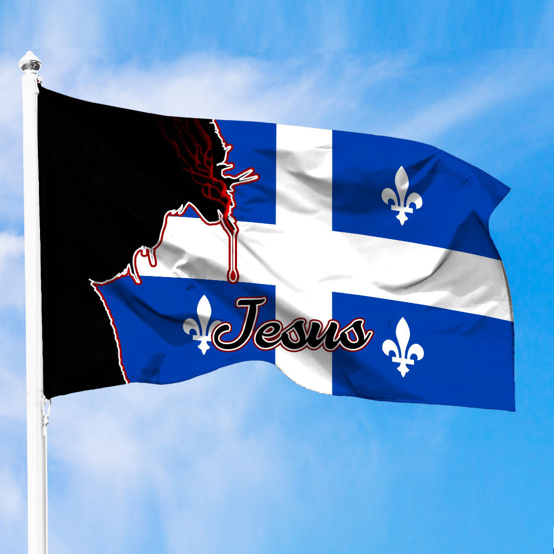 Canada Of Quebec Jesus Premium Flag