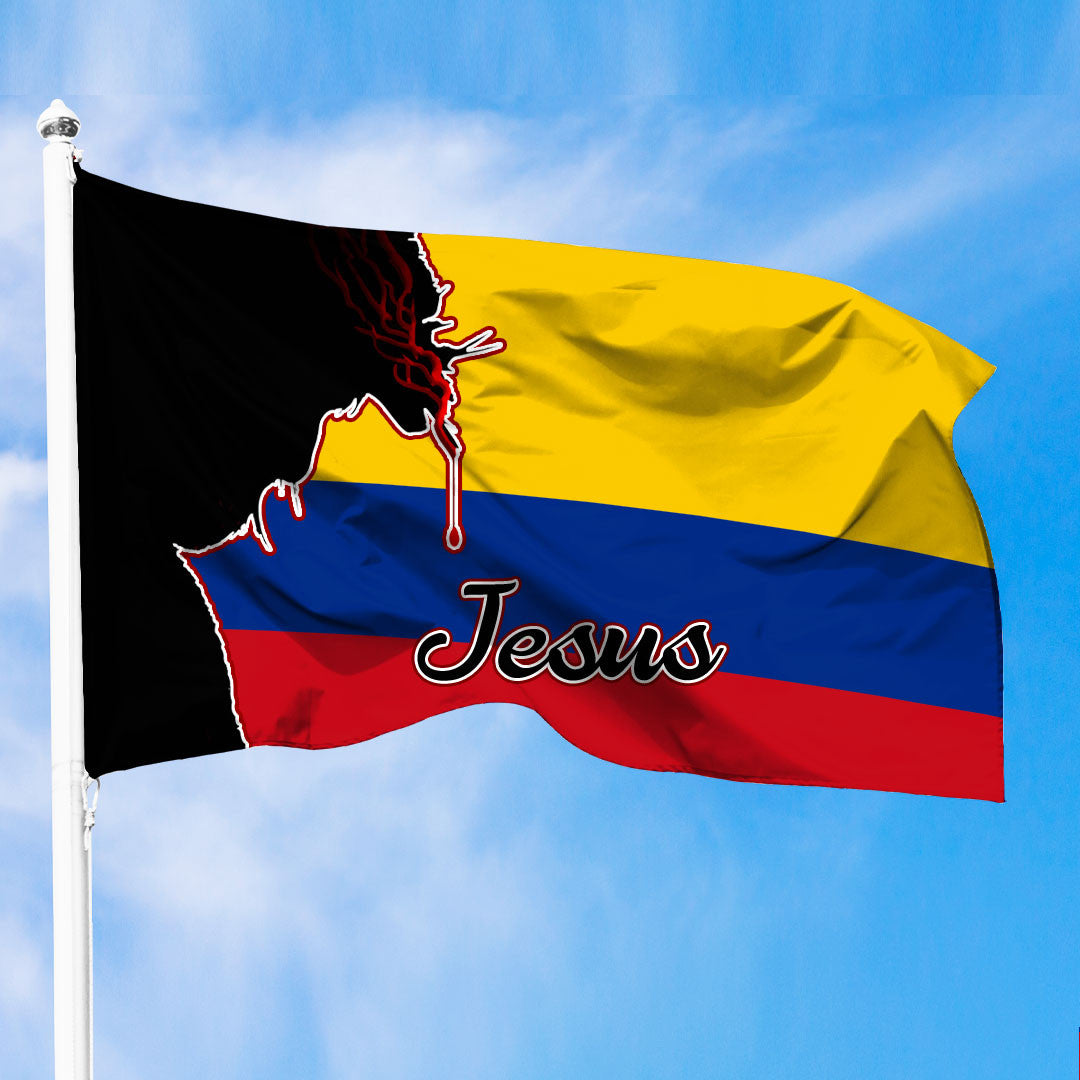 Colombia Jesus Premium Flag