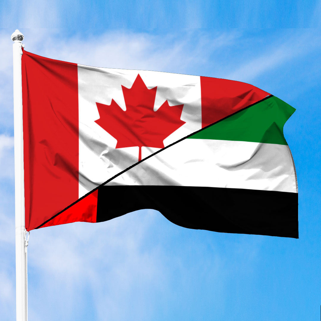 United Arab Emirates Flag With Canada Flag