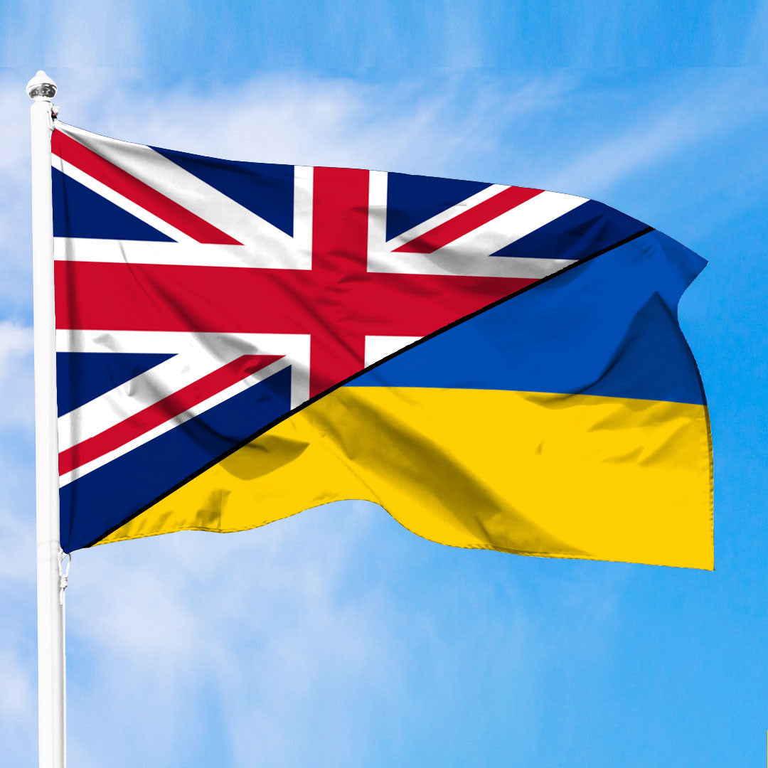 Ukraine Flag With United Kingdom Flag